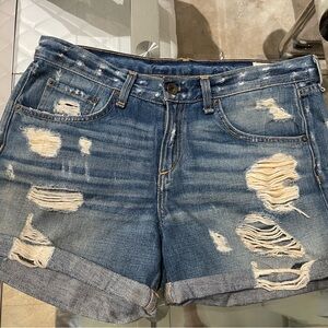 rag & bone Ripped Blue Jean Shorts